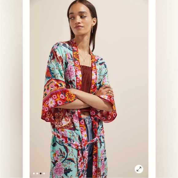 Anthropologie Radiant Floral Kimono Preowned 062/325 - Picture 3 of 8